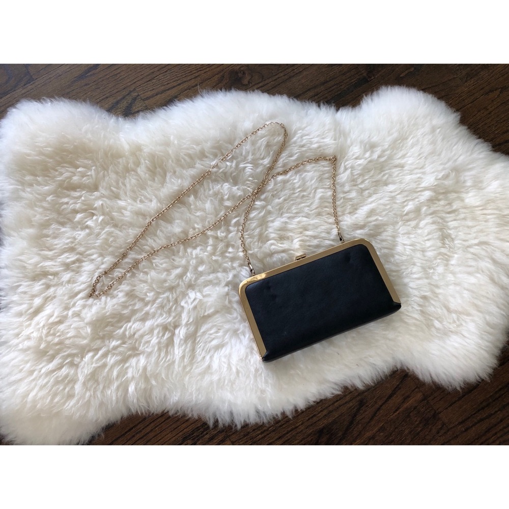 Black & gold leather clutch from NA-KD